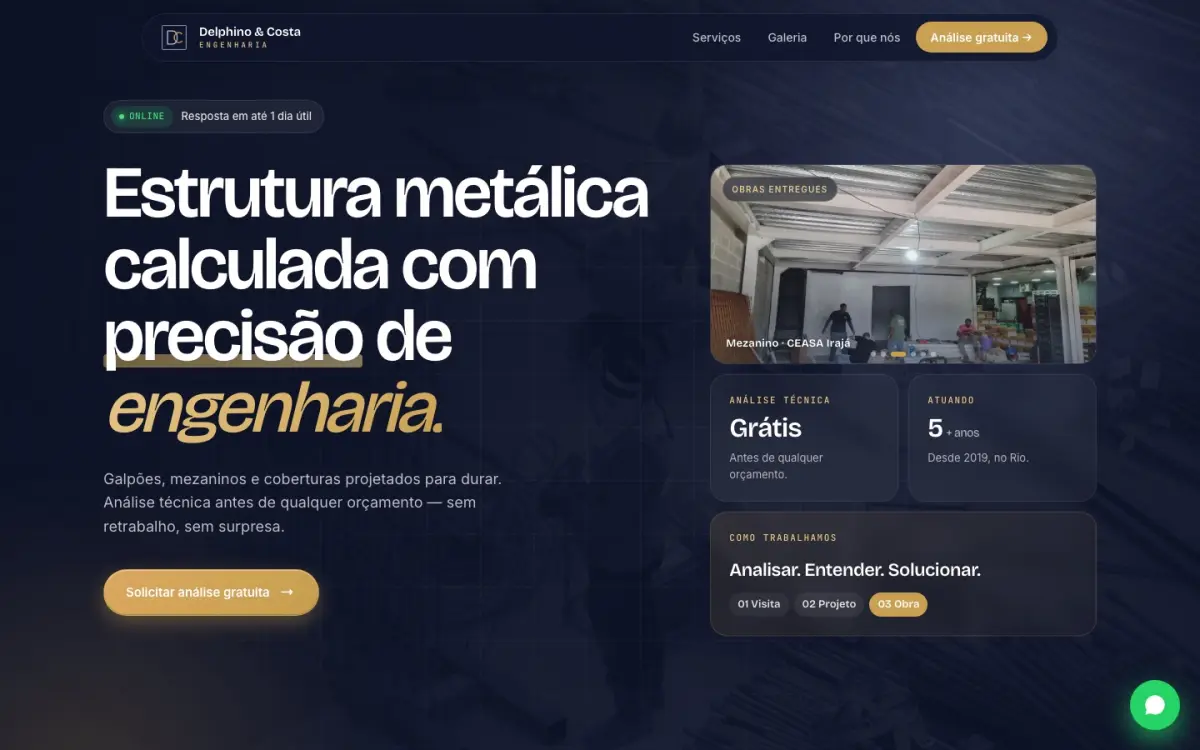 Site criado pela Studio Need para Delphino & Costa, escritório de advocacia