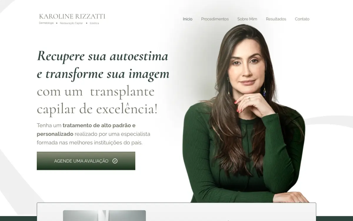 Site criado pela Studio Need para Dra. Karoline Rizzatti